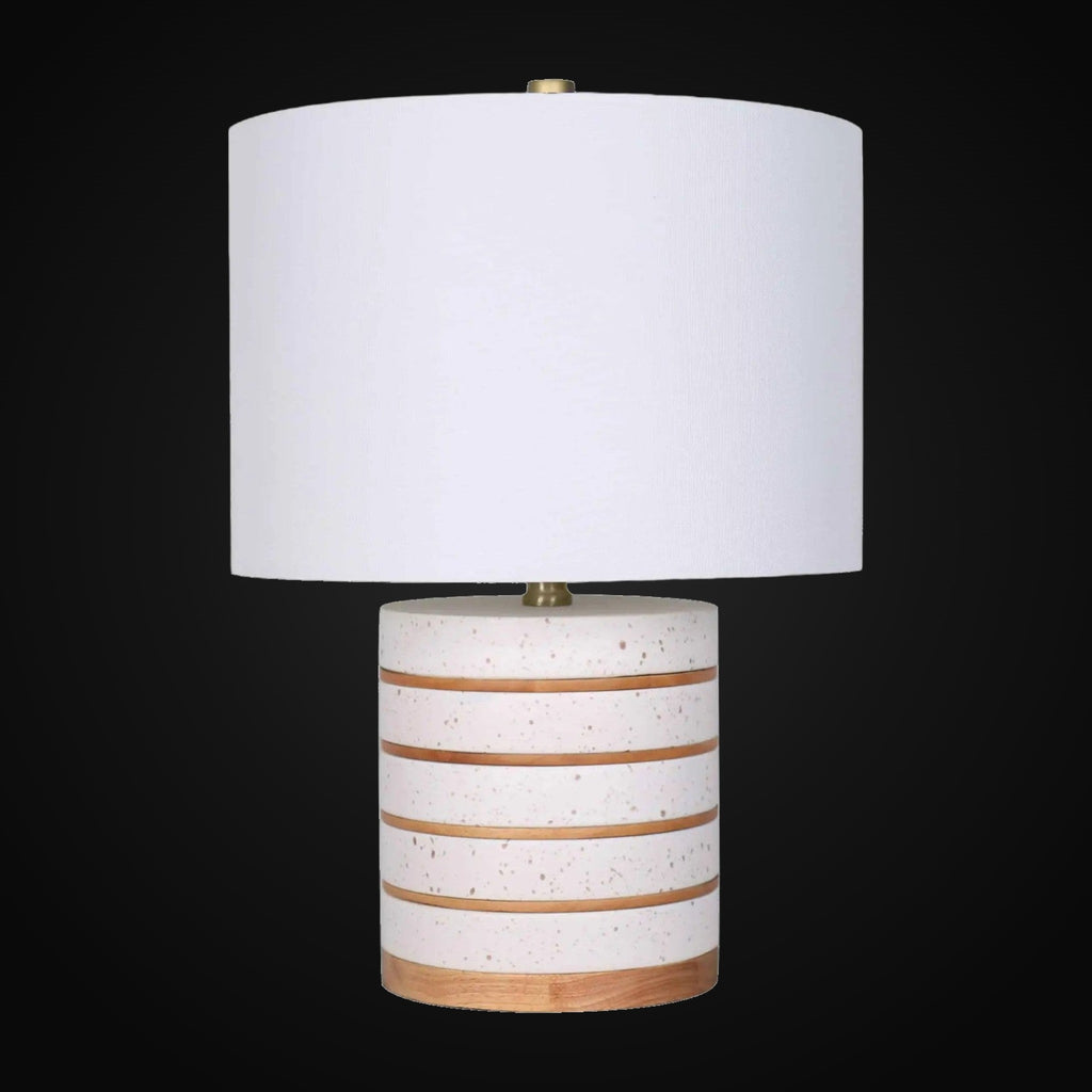 Lampe de table moyenne bois et céramique