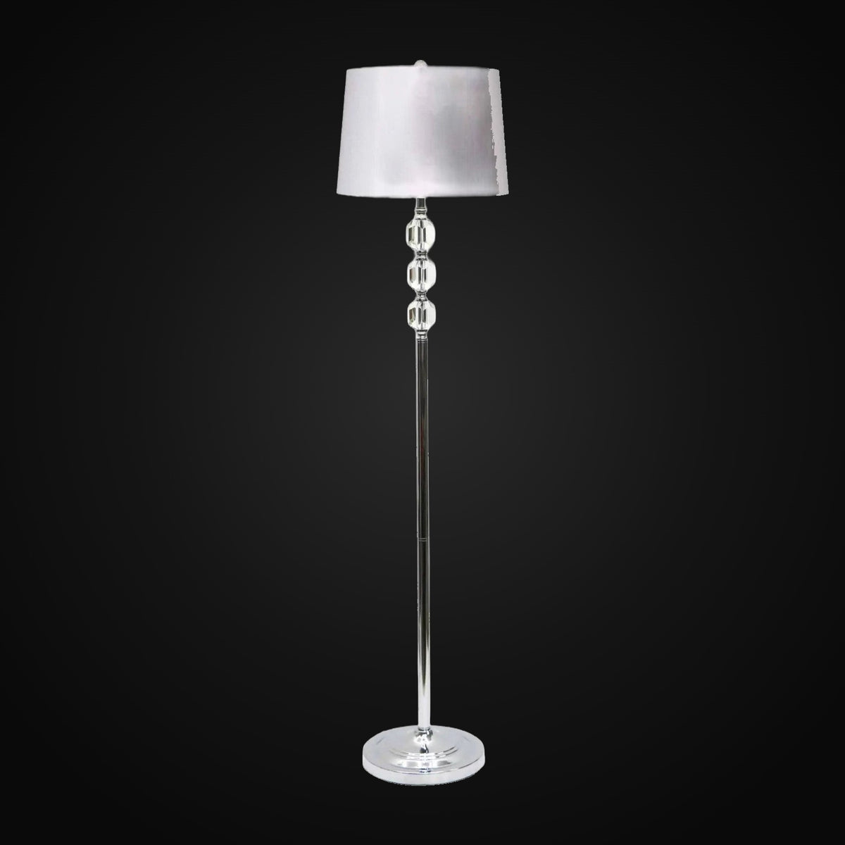 Lampadaire en métal et cristal 60 po H