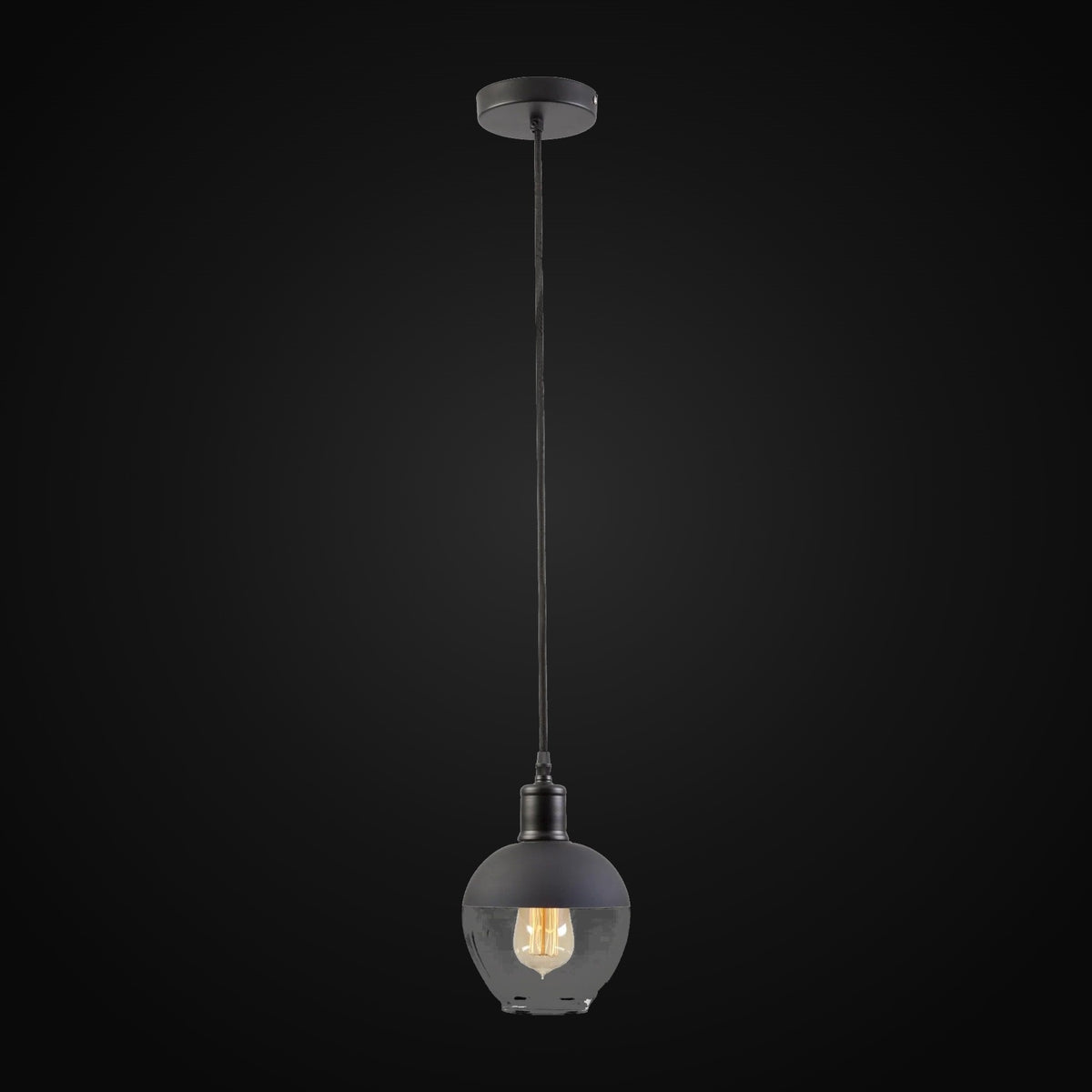 Mini-suspension Vesta – verre clair, noir