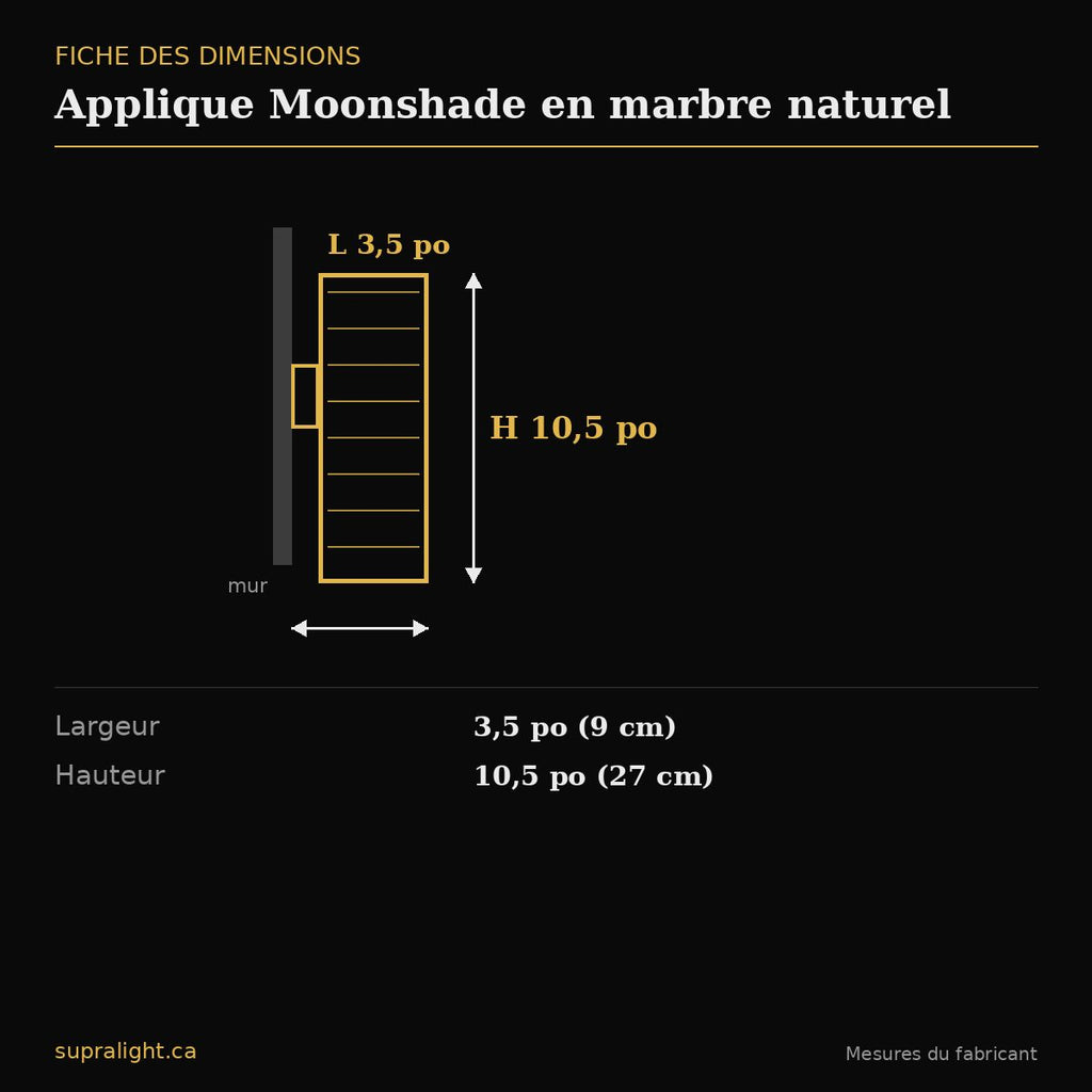 Applique Moonshade en marbre naturel – dimensions
