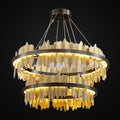 Lustre moderne Nera laiton brossé 2 étages