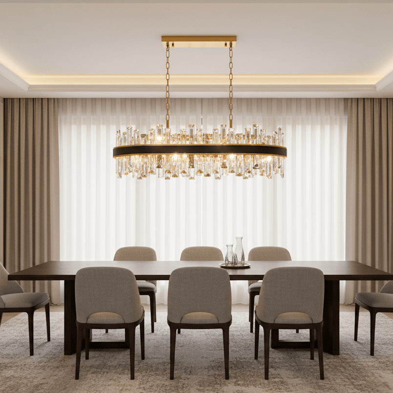 Lustre de salle à manger Calvi en cristal – vue 2