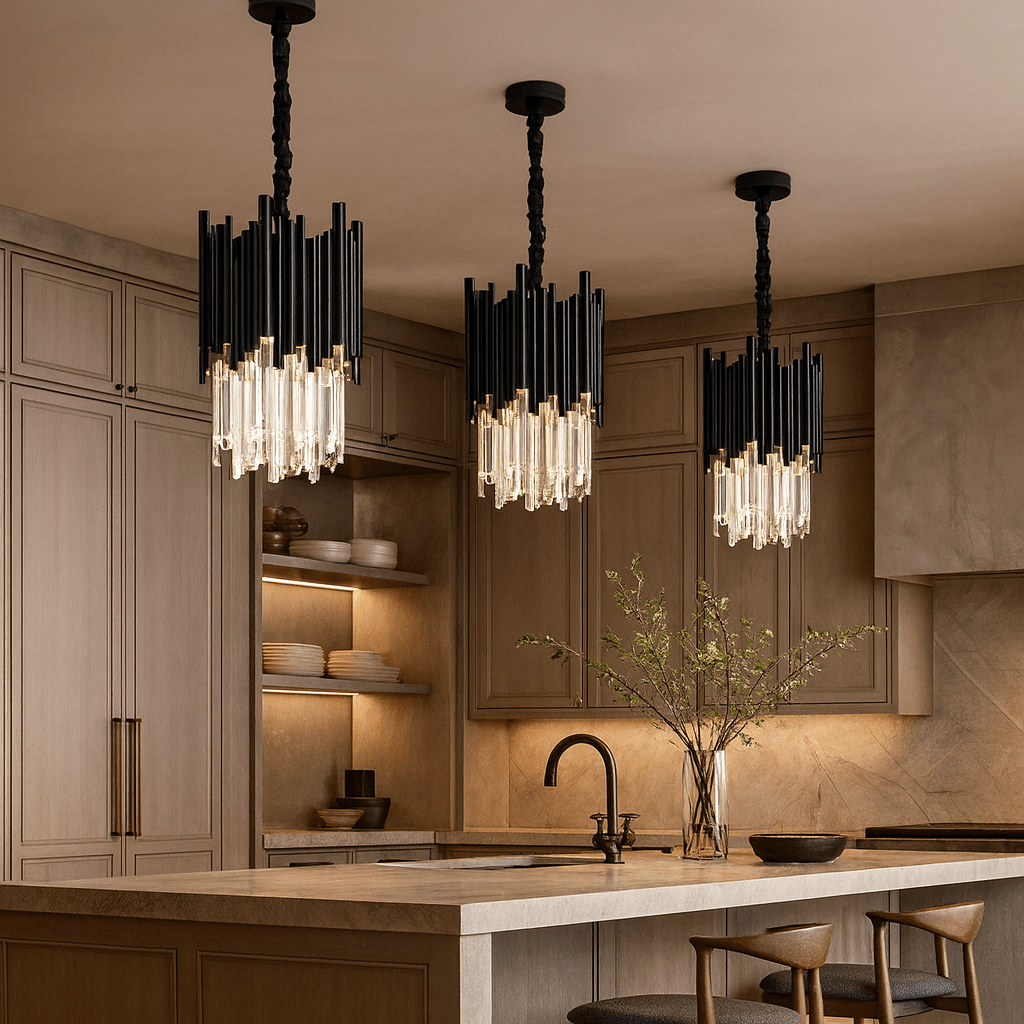 Lustre rond Vigo 12 po en cristal