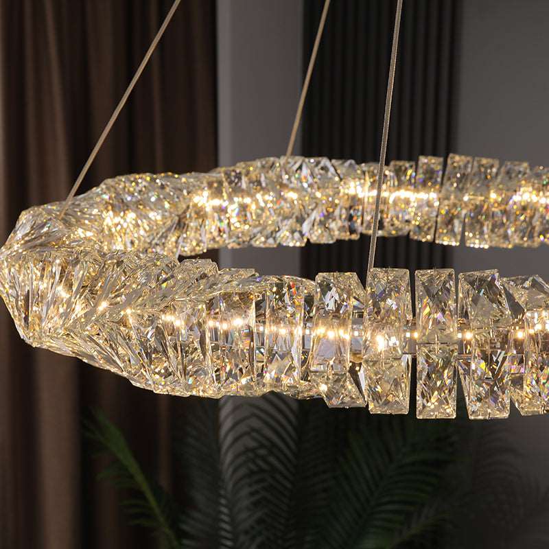 Lustre rond Bacci en cristal 39 po – vue 3