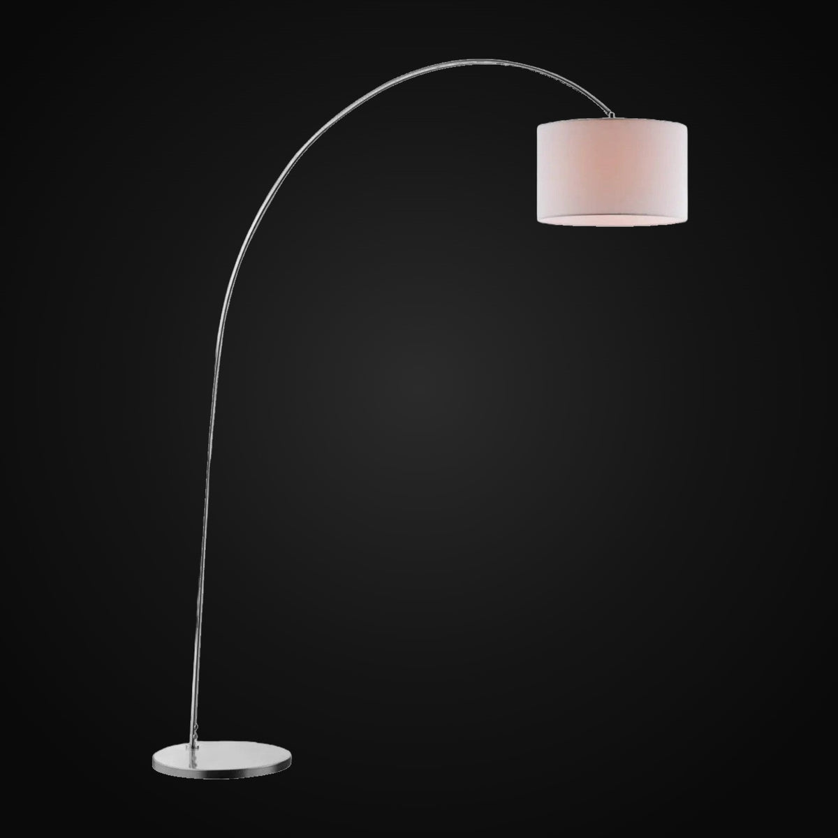 Lampadaire arqué Savannah, acier brossé