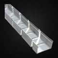 Profilé d'aluminium flexible en surface 1913 gauche/droite/haut/bas avec diffuseur silicone et 2 embouts, 8 pi, argent