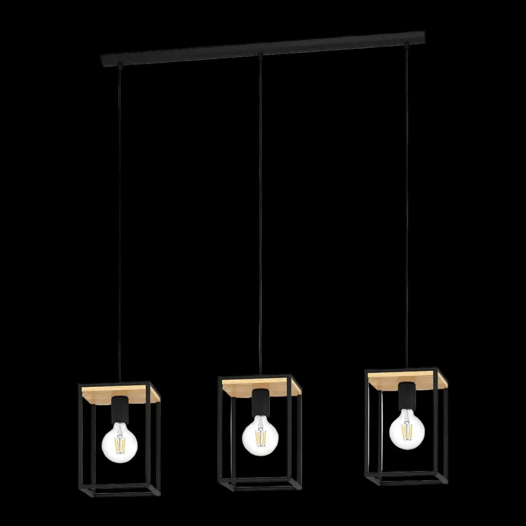 Suspension 3 lumières – bois