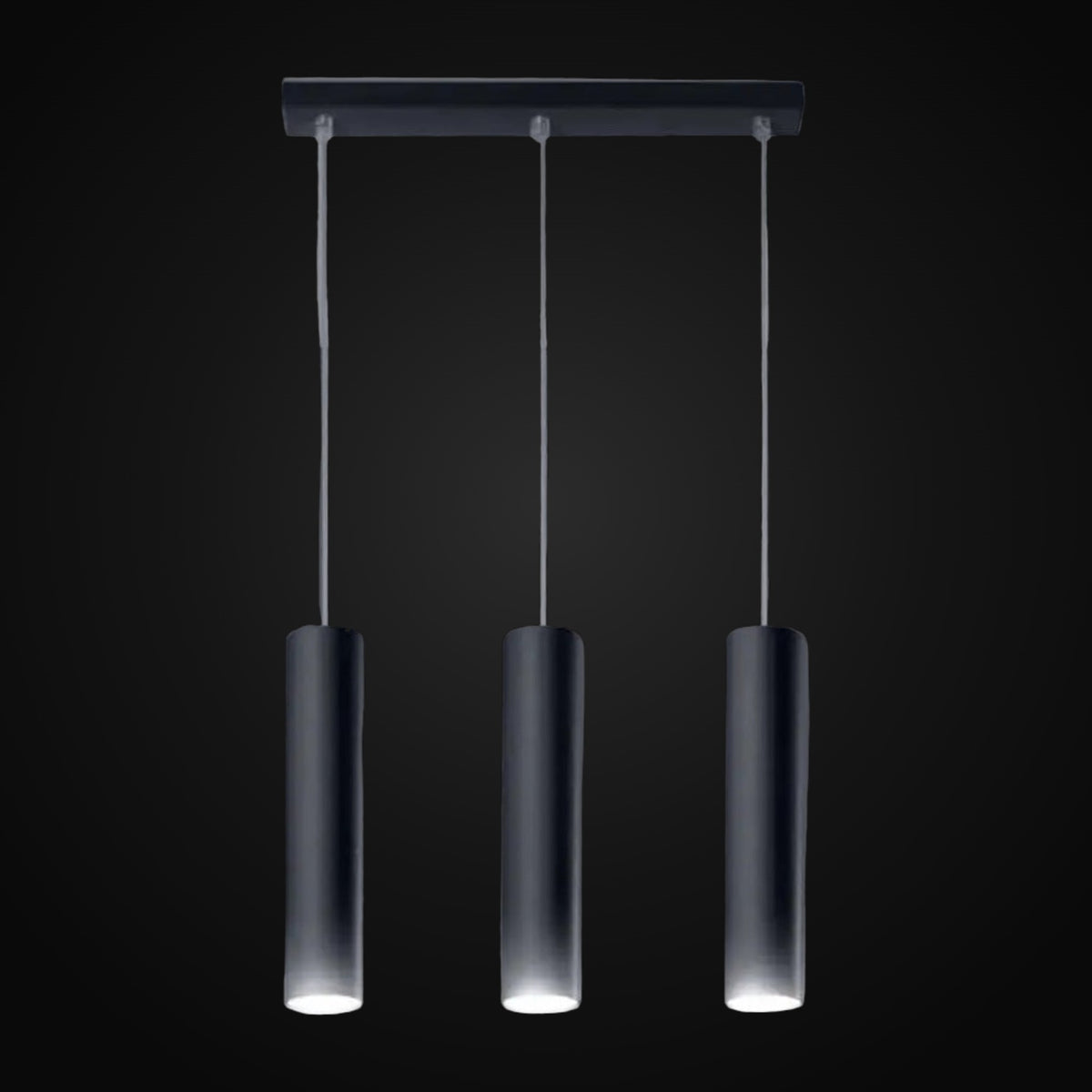 Suspension 3 lumières – noir