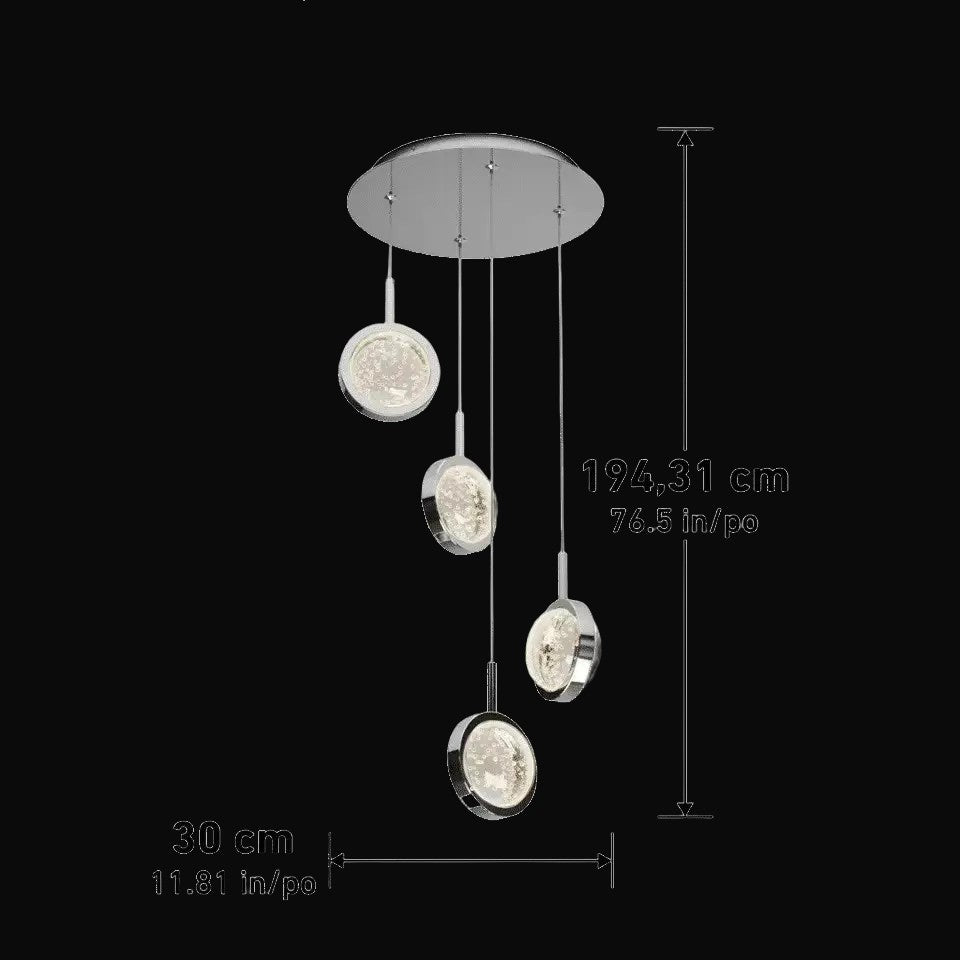 Suspension Avalon chrome 4 lumières 3CCT – vue 2