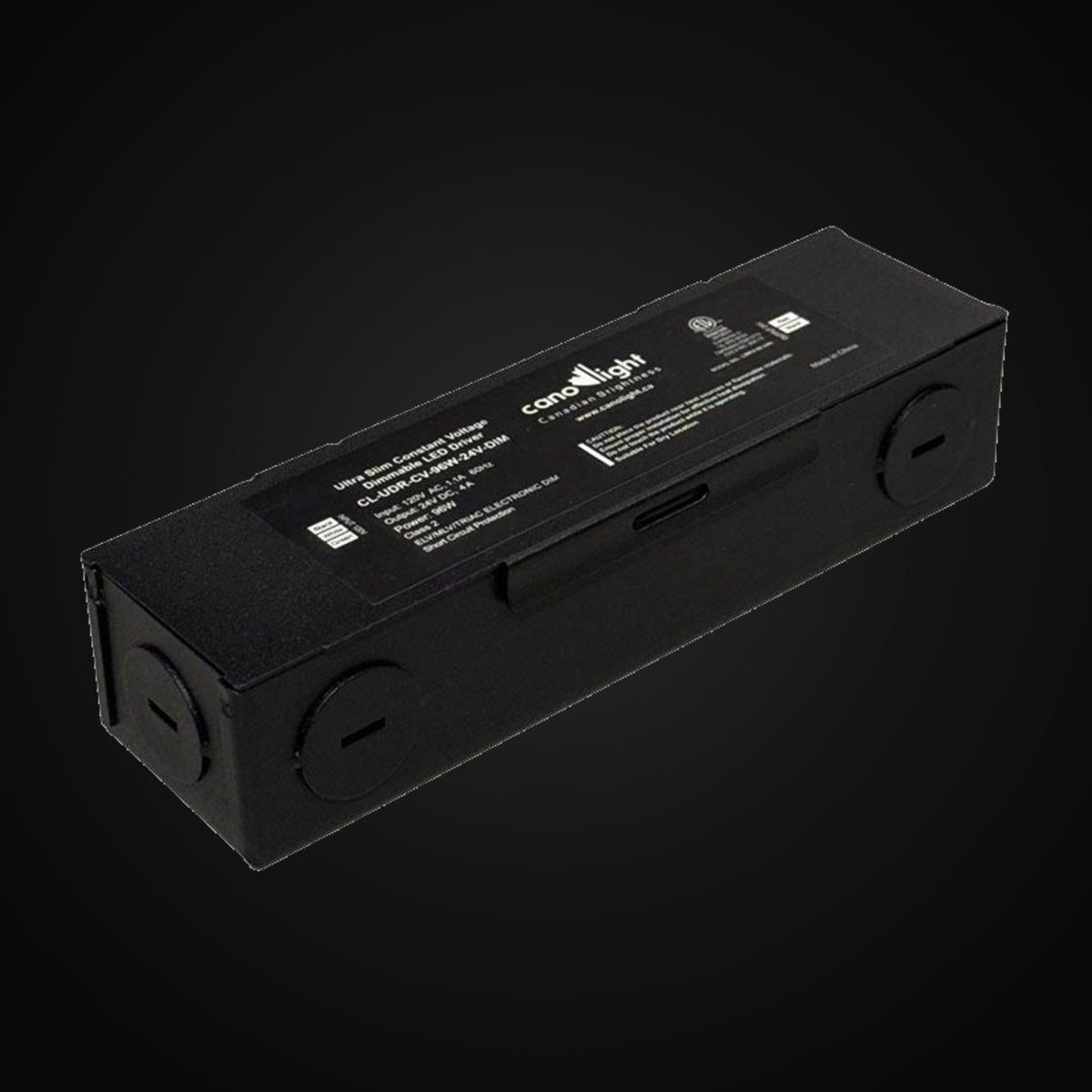 Pilote DEL ultra-mince 96 W, sortie 24 V c.c., tension constante gradable triac, classe 2, sans scintillement