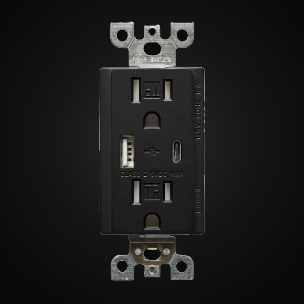 Chargeur USB et prise double BAA-015 (blanc ou noir)