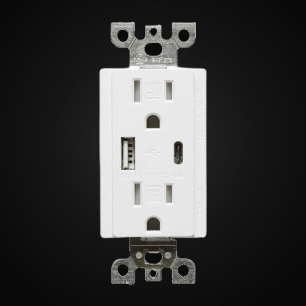 Chargeur USB et prise double BAA-015D (blanc ou noir)