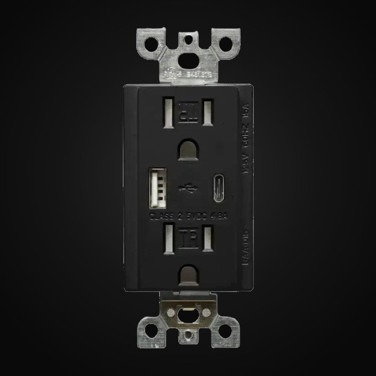 Chargeur USB et prise double inviolable, type A+A, 15 A