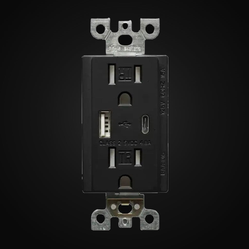 Chargeur USB et prise double inviolable, type A+C, 20 A