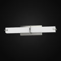 Barre de salle de bain V1992-33 DEL, nickel brossé et acrylique blanc, 25,75 po