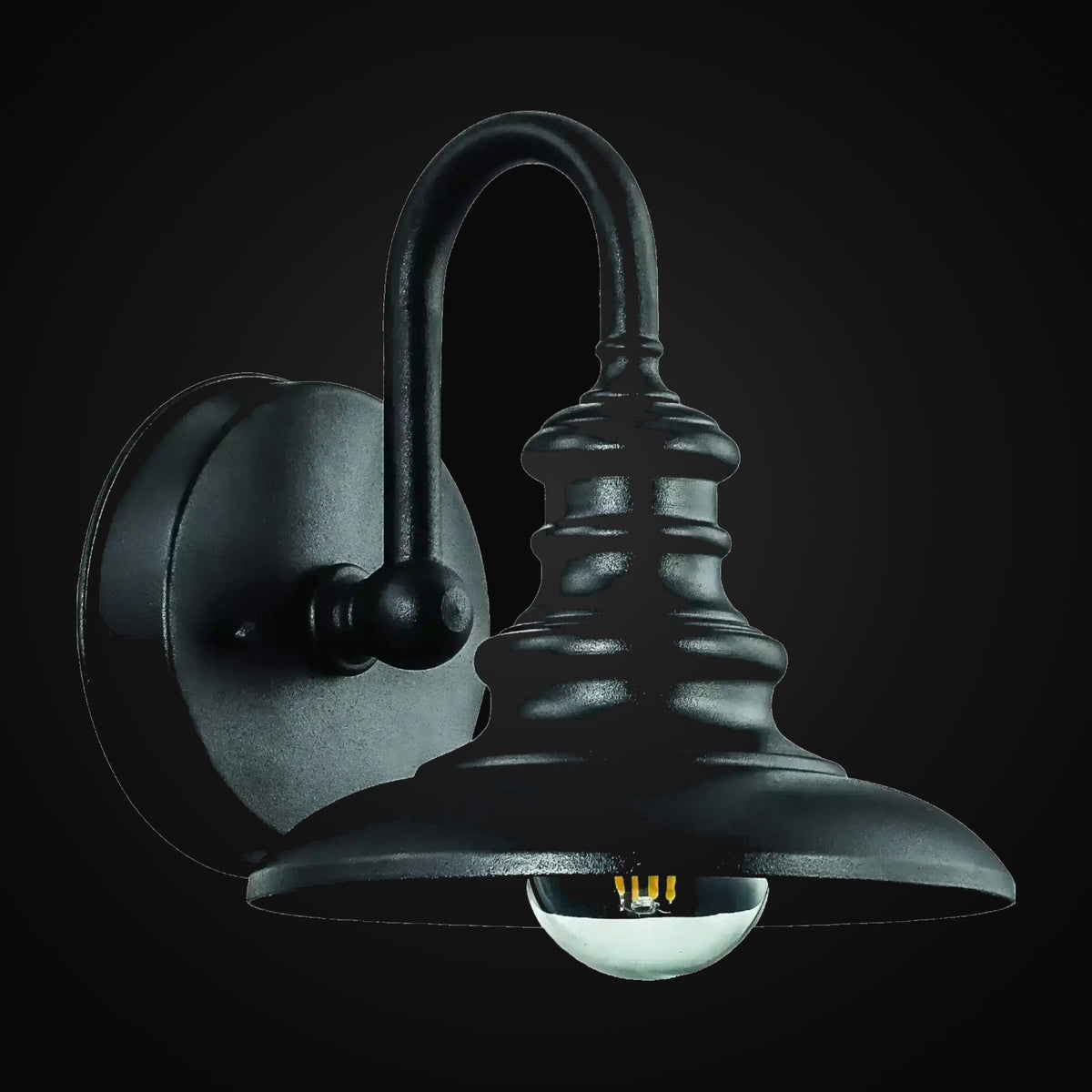 Applique extérieure style ferme V8350-5 1 lumière, noire