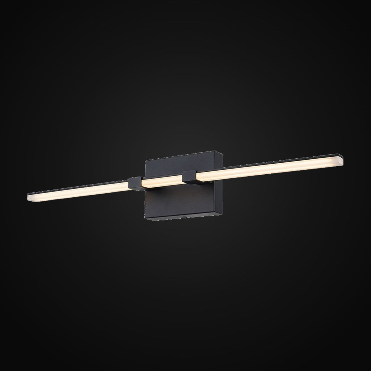 Applique de salle de bain 1334L, 26,77 po, 26 W, 5CCT, puce DEL Osram, emplacement humide, noir