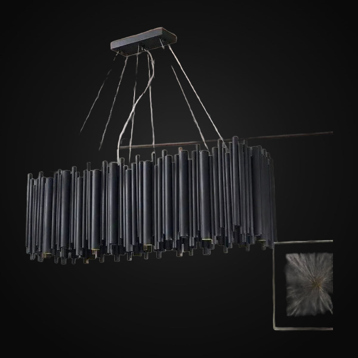 Lustre rectangulaire Vigo, noir