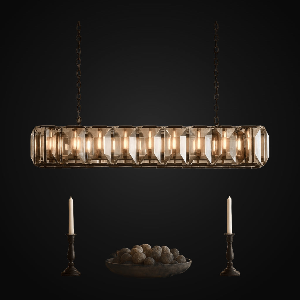 Lustre rectangulaire Brookhill en cristal