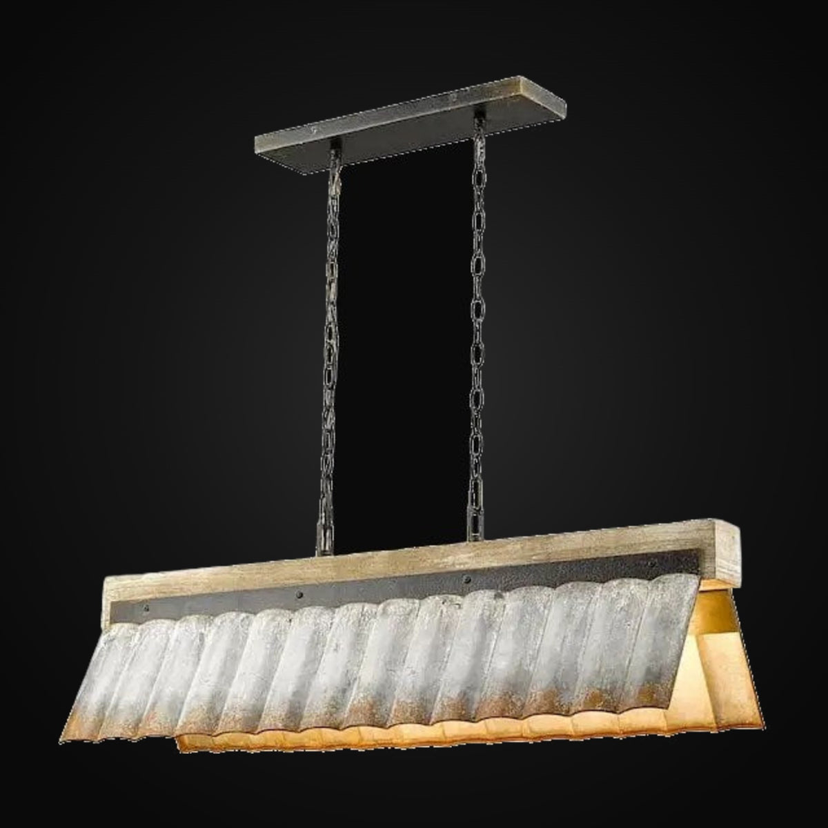 Suspension linéaire Waylon, fer noir antique