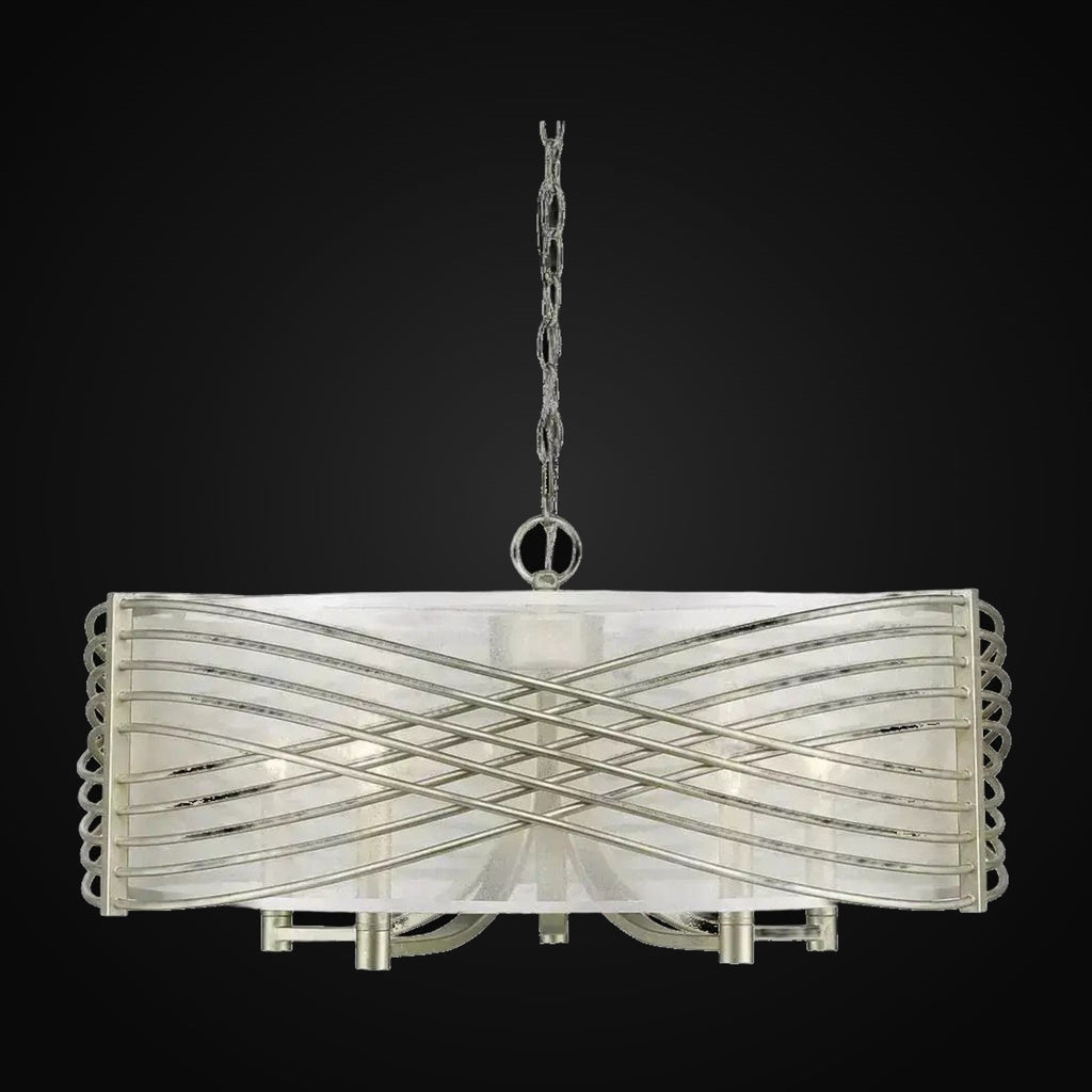 Lustre Zara 5 lumières, or blanc