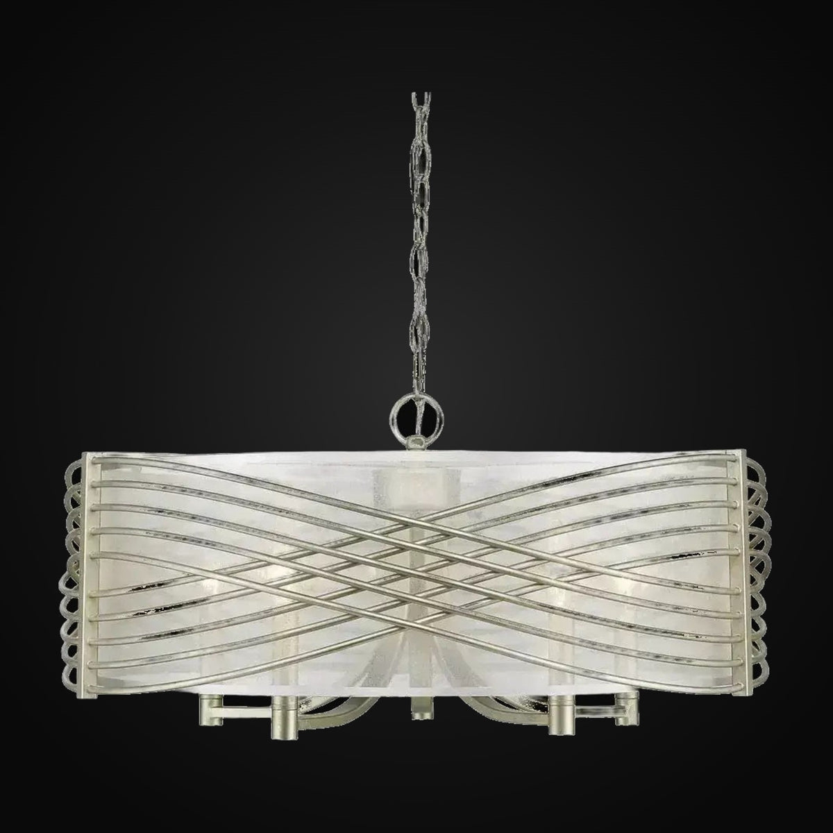 Lustre Zara 5 lumières, or blanc