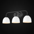 Applique de salle de bain Zoey 3 lumières, noir mat, abat-jour blanc mat