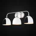 Applique de salle de bain Zoey 3 lumières, étain, abat-jour blanc mat