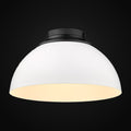 Plafonnier Zoey, noir mat, abat-jour blanc mat