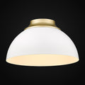 Plafonnier Zoey, or olympique, abat-jour blanc mat