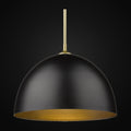 Grande suspension Zoey, or olympique, abat-jour noir mat