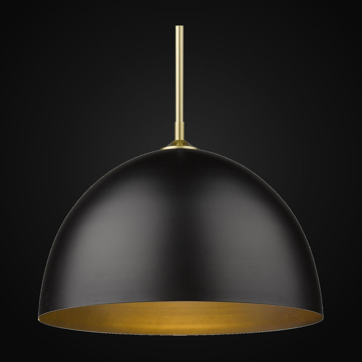 Grande suspension Zoey, or olympique, abat-jour noir mat
