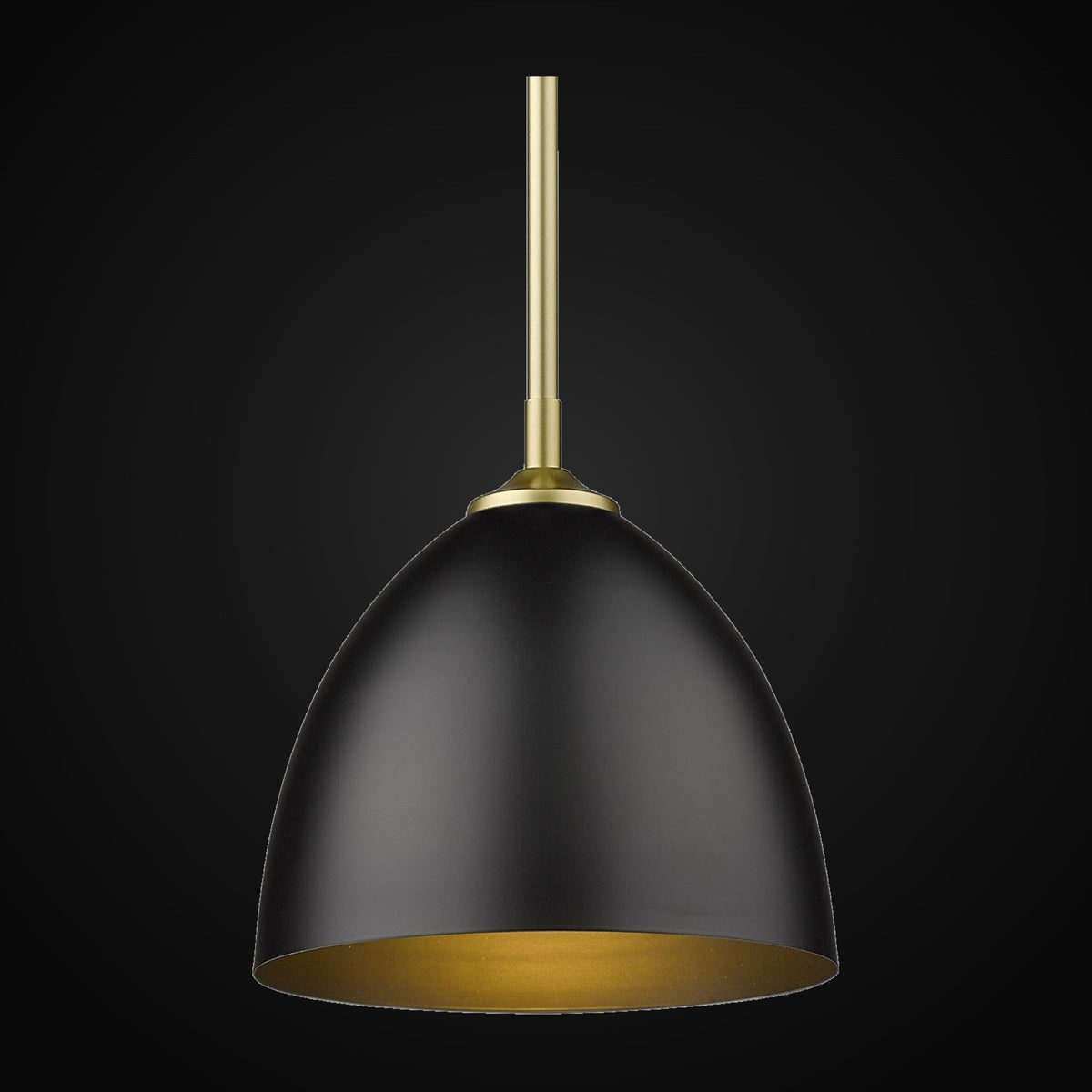 Petite suspension Zoey, or olympique, abat-jour noir mat